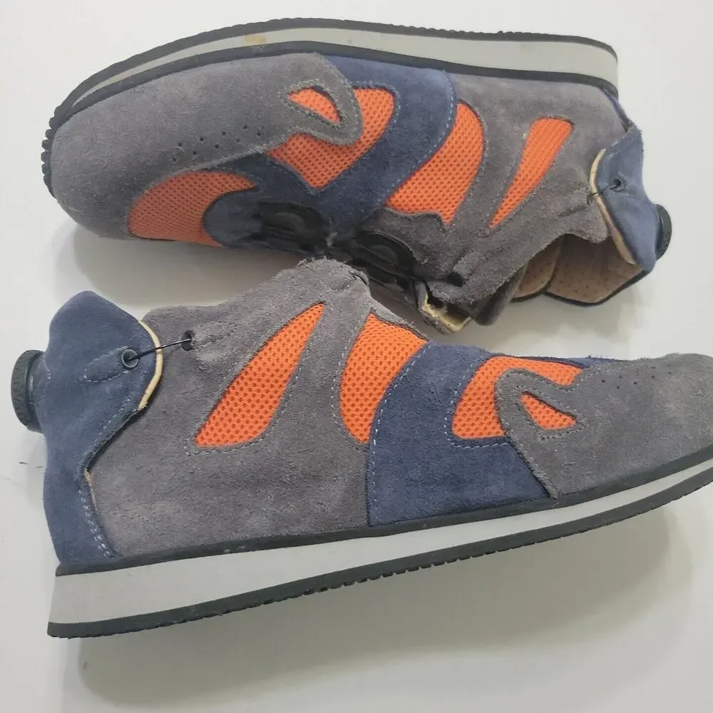 Diomedi Easy Up Shoes 40 Men 7 Women 9 Blue Boa Lace Up AFO Slip Leather Sneaker